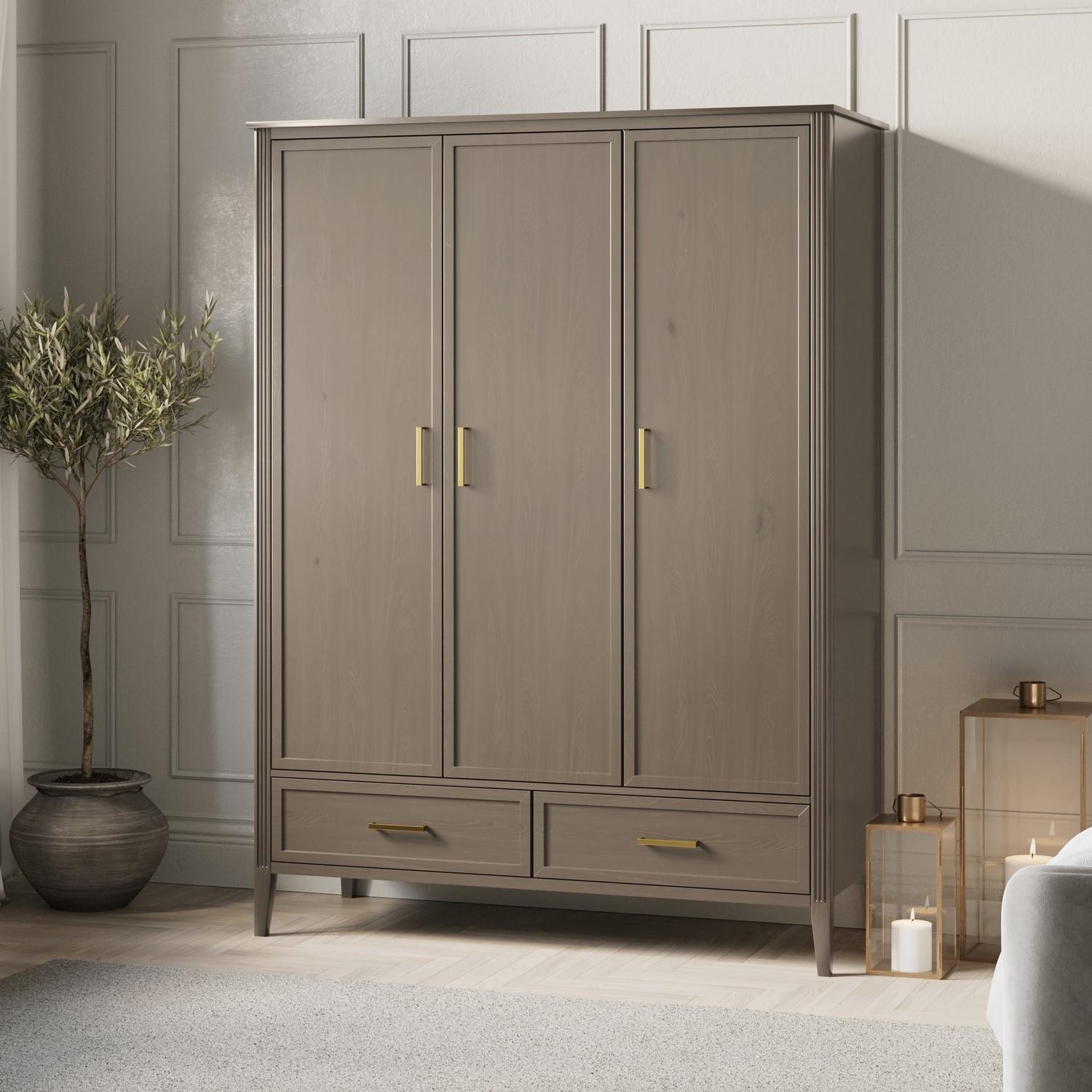 Triple Wardrobe with Drawers